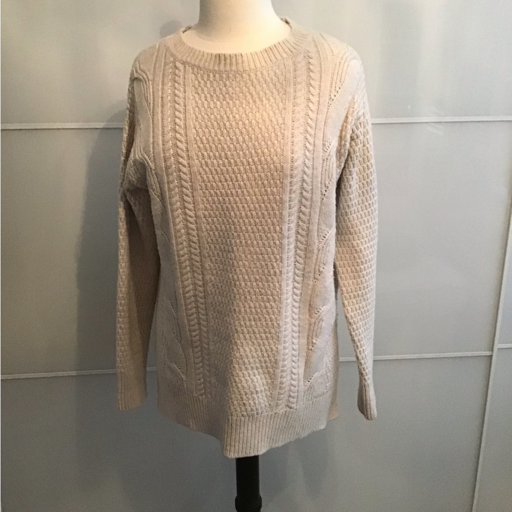 Women's Cozy Gap Cream Cable Knit Sweater